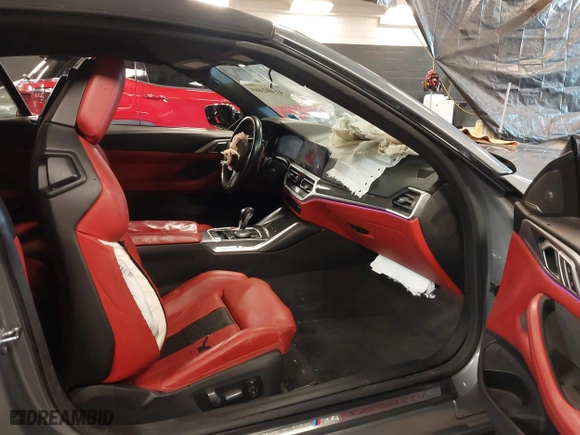 2023 BMW M4 Competition xDrive with VIN WBS33BA01PCL30830, listed as a IAAI auction lot 41402469 with 21,796 mi miles. Bid and sale history available at carsss.com. Image 5.