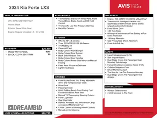 2024 Kia Forte LXS with VIN 3KPF24AD1RE771827, listed as a Copart auction lot 52141875 with 29,648 mi miles and Non Repairable. Bid and sale history available at carsss.com. Image 12.