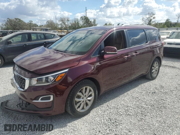 2020 Kia Sedona EX with VIN KNDMB5C11L6575173, listed as a Copart auction lot 80543714 with 34,436 mi miles and Non Repairable. Bid and sale history available at carsss.com. Image 1.