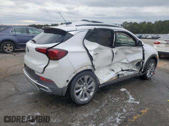 2023 Buick Encore GX Essence with VIN KL4MMFSL7PB107636, listed as a Copart auction lot 89350735 with 27,108 mi miles and Salvage title. Bid and sale history available at DreamBid. Image 3.