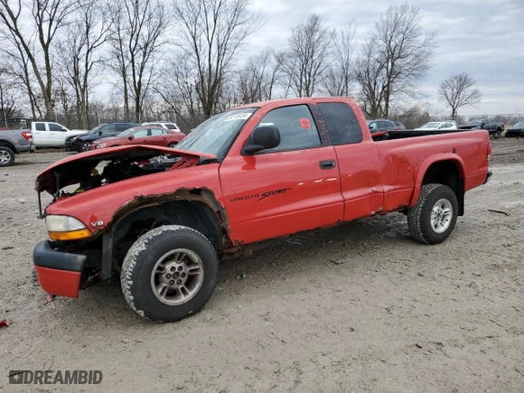2000 Dodge Dakota Sport with VIN 1B7GG22N1YS504247, listed as a Copart auction lot 84148404 with 0 mi miles and Salvage Title. Bid and sale history available at carsss.com. Image 1.