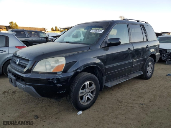2004 Honda Pilot EX with VIN 2HKYF18604H614460, listed as a Copart auction lot 87947685 with 219,926 mi miles and Salvage Title. Bid and sale history available at carsss.com. Image 1.