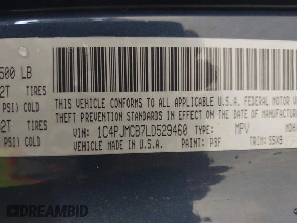 2020 Jeep Cherokee Latitude z VIN 1C4PJMCB7LD529460, wystawiony jako IAAI lot #42296532 z przebiegiem 83 905 mil mil oraz . Historia ofert i sprzedaży dostępna na DreamBid. Obrazek 9.