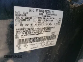 2013 Ford Explorer with VIN 1FM5K7B90DGA24229, listed as a Copart auction lot 68934974 with 138,962 mi miles and Salvage title. Bid and sale history available at DreamBid. Image 13.