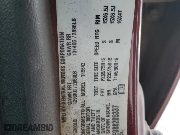 2008 GMC Canyon SLE2 with VIN 1GTDT43E088205337, listed as a Copart auction lot 84287924 with 0 mi miles and Salvage Title. Bid and sale history available at carsss.com. Image 12.