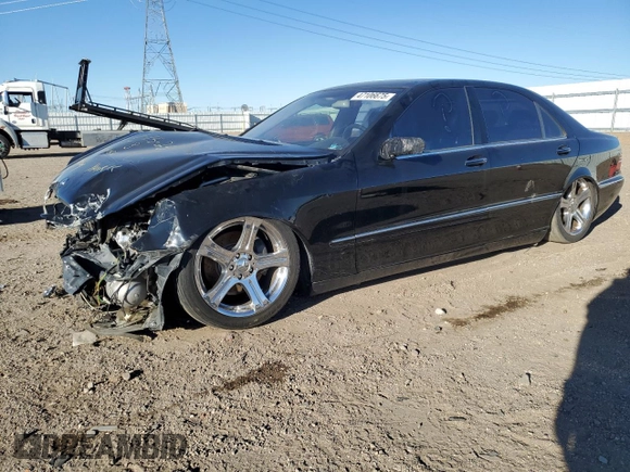 2001 Mercedes-Benz S-Class with VIN WDBNG70J41A147953, listed as a Copart auction lot 47106675 with 0 mi miles and Salvage Title. Bid and sale history available at carsss.com. Image 1.
