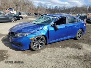 2019 Honda Civic Sedan Sport with VIN 2HGFC2F84KH536508, listed as a Copart auction lot 49632985 with 41,012 mi miles and Salvage Title. Bid and sale history available at carsss.com. Image 1.