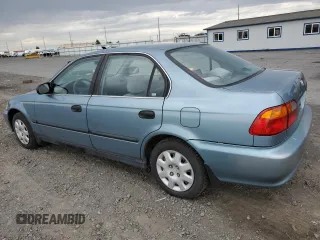 1999 Honda Civic LX with VIN 1HGEJ6577XL039447, listed as a Copart auction lot 55970854 with 100,776 mi miles and Salvage Title. Bid and sale history available at carsss.com. Image 2.