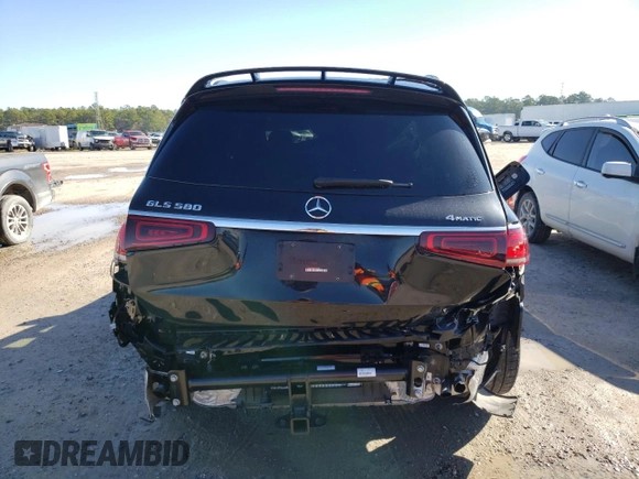 2021 Mercedes-Benz GLS 580 with VIN 4JGFF8GE1MA386688, listed as a Copart auction lot 40068664 with 26,455 mi miles and . Bid and sale history available at DreamBid. Image 6.