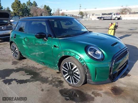 2023 MINI Hardtop 2 Door Cooper S with VIN WMW53DH03P2T74008, listed as a IAAI auction lot 41398466 with 13,609 mi miles. Bid and sale history available at carsss.com. Image 1.