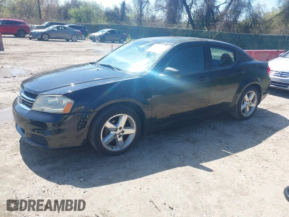 2013 Dodge Avenger SE with VIN 1C3CDZAB0DN655682, listed as a IAAI auction lot 41992710 with 164,210 mi miles. Bid and sale history available at carsss.com. Image 2.