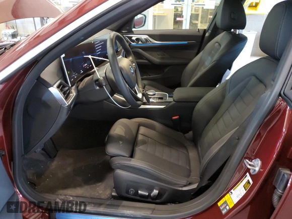 2023 BMW i4 eDrive35 with VIN WBY43AW08PFP74962, listed as a Copart auction lot 65729953 with 1,250 mi miles. Bid and sale history available at carsss.com. Image 7.