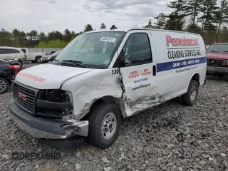 2019 GMC Savana Cargo Van with VIN 1GTW7AFPXK1319936, listed as a Copart auction lot 53840914 with 54,065 mi miles and Salvage Title. Bid and sale history available at carsss.com. Image 1.