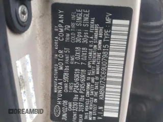 2009 Hyundai Veracruz GLS with VIN KM8NU73C69U079815, listed as a Copart auction lot 44301325 with 197,854 mi miles and Non repairable. Bid and sale history available at DreamBid. Image 14.