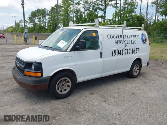 2011 Chevrolet Express Cargo with VIN 1GCSGAFX4B1119293, listed as a IAAI auction lot 42589813 with 153,683 mi miles and . Bid and sale history available at DreamBid. Image 2.