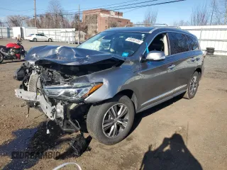2019 Infiniti QX60 Luxe z VIN 5N1DL0MM3KC549985, wystawiony jako Copart lot #49458135 z przebiegiem 112 079 mil mil oraz Szkody całkowita. Historia ofert i sprzedaży dostępna na DreamBid. Obrazek 1.