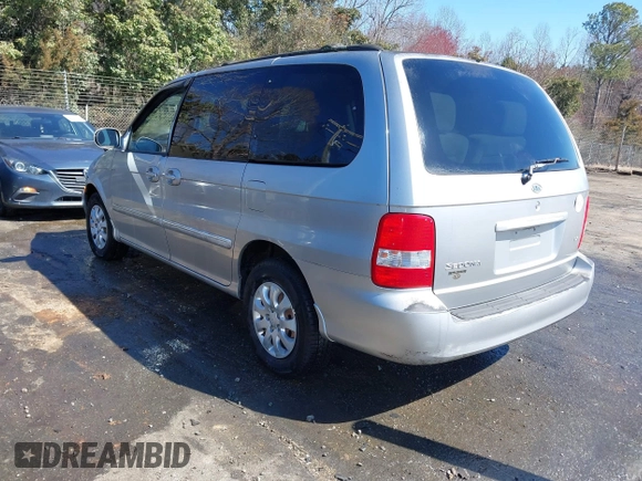 2005 Kia Sedona LX with VIN KNDUP131456627909, listed as a IAAI auction lot 41771442 with 1 mi miles. Bid and sale history available at carsss.com. Image 3.