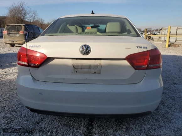 2013 Volkswagen Passat TDI SE w/Sunroof with VIN 1VWBN7A36DC110208, listed as a Copart auction lot 42154965 with 196,004 mi miles and Salvage Title. Bid and sale history available at carsss.com. Image 6.