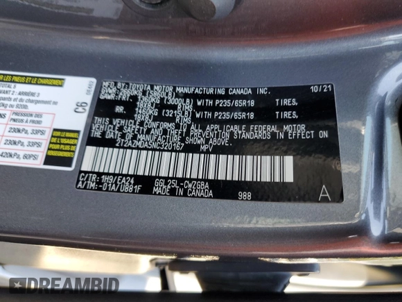 2022 Lexus RX 350 with VIN 2T2AZMDA5NC320167, listed as a Copart auction lot 66350895 with 34,340 mi miles and Salvage title. Bid and sale history available at DreamBid. Image 12.