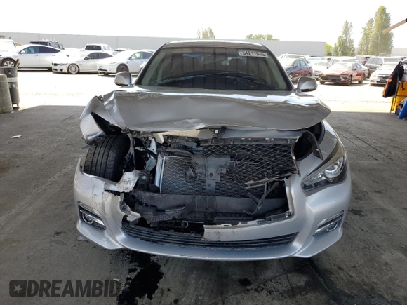 2015 Infiniti Q50 Premium with VIN JN1BV7AP1FM345184, listed as a Copart auction lot 54217045 with 47,638 mi miles and Salvage title. Bid and sale history available at DreamBid. Image 5.