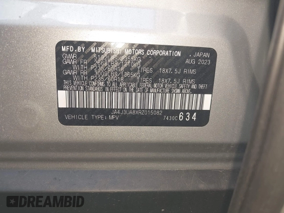 2024 Mitsubishi Outlander ES z VIN JA4J3UA8XRZ015082, wystawiony jako IAAI lot #42244407 z przebiegiem 18 885 mil mil oraz . Historia ofert i sprzedaży dostępna na DreamBid. Obrazek 9.