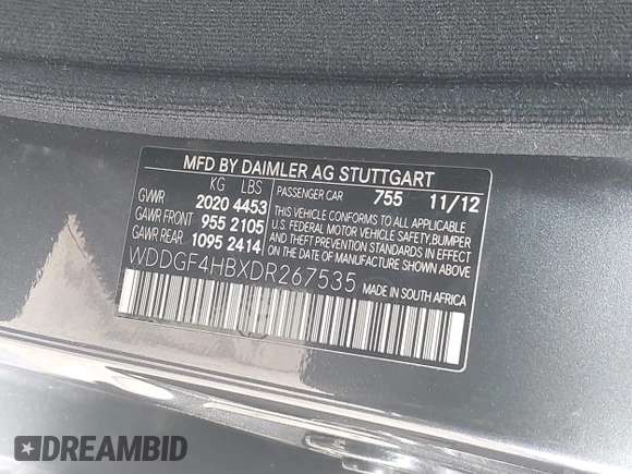 2013 Mercedes-Benz C 250 Sport with VIN WDDGF4HBXDR267535, listed as a IAAI auction lot 42036663 with 96,604 mi miles and . Bid and sale history available at carsss.com. Image 9.