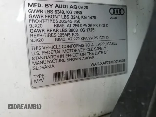 2021 Audi Q7 Premium Plus с VIN WA1LXAF75MD014505, выставлен на аукционе Copart как лот 61069045 с пробегом 51 182 миль миль и Списание • Salvage title. История ставок и продаж доступна на DreamBid. Изображение 13.