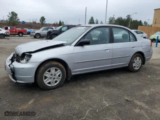 2003 Honda Civic LX with VIN 1HGES16603L014549, listed as a Copart auction lot 43153015 with 265,204 mi miles and Salvage Title. Bid and sale history available at carsss.com. Image 1.