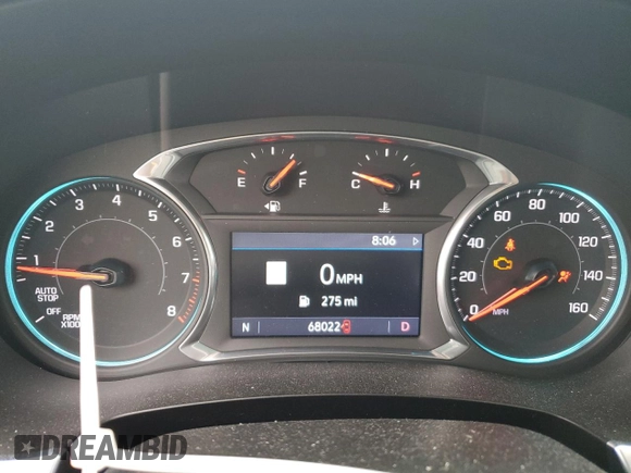 2020 Chevrolet Traverse Premier with VIN 1GNERKKW1LJ302248, listed as a Copart auction lot 55493395 with 68,022 mi miles and Salvage title. Bid and sale history available at DreamBid. Image 9.