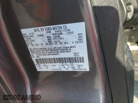 2006 Ford Escape Limited z VIN 1FMCU94146KA45217, wystawiony jako Copart lot #48542835 z przebiegiem 184 839 mil mil oraz Szkoda całkowita • Salvage title. Historia ofert i sprzedaży dostępna na DreamBid. Obrazek 13.