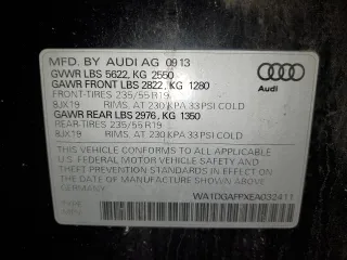 2014 Audi Q5 Premium Plus with VIN WA1DGAFPXEA032411, listed as a Copart auction lot 89115195 with 183,028 mi miles and Salvage Title. Bid and sale history available at carsss.com. Image 15.
