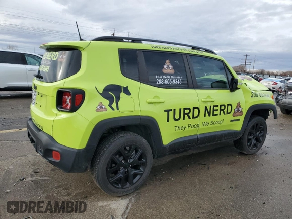 2018 Jeep Renegade Altitude with VIN ZACCJBBB1JPH70546, listed as a Copart auction lot 84764604 with 22,936 mi miles and Salvage title. Bid and sale history available at DreamBid. Image 3.