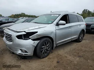 2013 Infiniti JX35 with VIN 5N1AL0MM3DC326903, listed as a Copart auction lot 72902124 with 213,631 mi miles and Salvage Title. Bid and sale history available at carsss.com. Image 1.