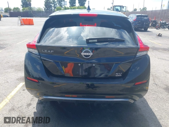 2024 Nissan LEAF SV Plus with VIN 1N4CZ1CV7PC562041, listed as a IAAI auction lot 42142283 with 8,580 mi miles and . Bid and sale history available at DreamBid. Image 16.
