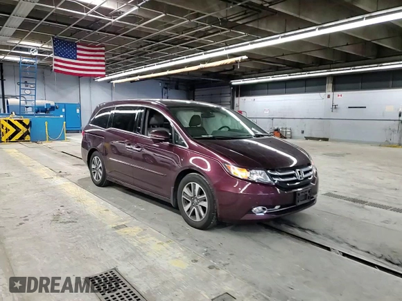 2014 Honda Odyssey Touring with VIN 5FNRL5H93EB079817, listed as a Copart auction lot 56231645 with 65,521 mi miles and Salvage title. Bid and sale history available at DreamBid. Image 14.