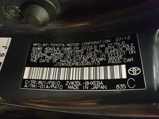 2013 Toyota Prius Plug-In with VIN JTDKN3DP8D3045713, listed as a Copart auction lot 56279284 with 154,957 mi miles and Salvage Title. Bid and sale history available at carsss.com. Image 12.