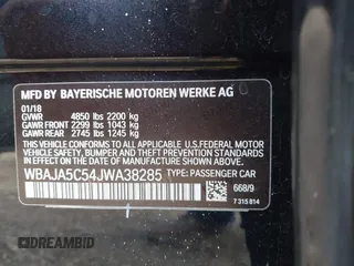 2018 BMW 5 Series 530i z VIN WBAJA5C54JWA38285, wystawiony jako IAAI lot #41390399 z przebiegiem 74 840 mil mil oraz . Historia ofert i sprzedaży dostępna na DreamBid. Obrazek 9.