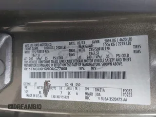 2013 Ford Escape SEL with VIN 1FMCU0HX9DUC77808, listed as a IAAI auction lot 41967998 with 71,196 mi miles. Bid and sale history available at carsss.com. Image 9.
