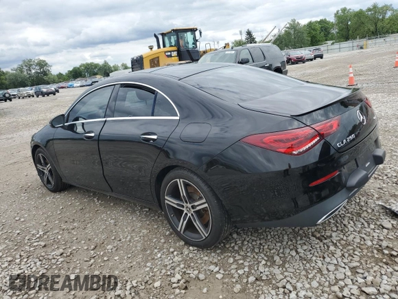 2021 Mercedes-Benz CLA 250 with VIN W1K5J4HB6MN149186, listed as a Copart auction lot 57349855 with 23,200 mi miles and Salvage title. Bid and sale history available at DreamBid. Image 2.