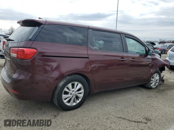 2017 Kia Sedona LX with VIN KNDMB5C16H6226582, listed as a Copart auction lot 47476845 with 163,479 mi miles and Salvage Title. Bid and sale history available at carsss.com. Image 3.