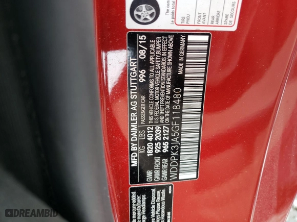 2016 Mercedes-Benz SLK with VIN WDDPK3JA5GF118480, listed as a Copart auction lot 38621284 with NaN miles. Bid and sale history available at carsss.com. Image 13.