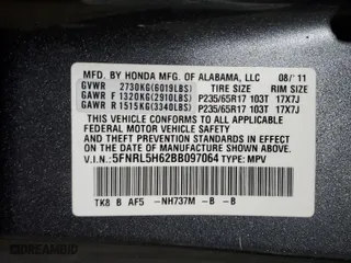 2011 Honda Odyssey EX-L with VIN 5FNRL5H62BB097064, listed as a Copart auction lot 50711185 with 232,421 mi miles and Clean Title. Bid and sale history available at carsss.com. Image 13.