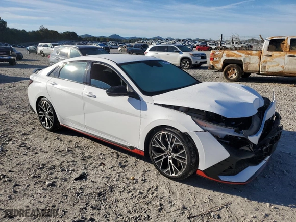 2023 Hyundai Elantra N with VIN KMHLW4AK5PU014560, listed as a Copart auction lot 76292834 with 47,215 mi miles and Salvage Title. Bid and sale history available at carsss.com. Image 4.