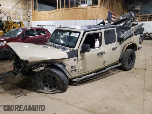 2020 Jeep Gladiator Sport S с VIN 1C6HJTAG5LL173357, выставлен на аукционе Copart как лот 55679915 с пробегом Не указан миль и Списание • Salvage title. История ставок и продаж доступна на DreamBid. Изображение 1.