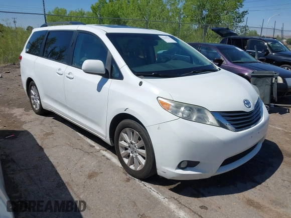 2011 Toyota Sienna XLE with VIN 5TDDK3DCXBS029961, listed as a IAAI auction lot 42228356 with 251,571 mi miles and . Bid and sale history available at DreamBid. Image 1.