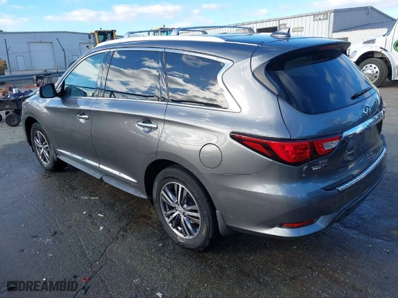 2017 Infiniti QX60 with VIN 5N1DL0MM8HC555838, listed as a IAAI auction lot 41736401 with 144,434 mi miles. Bid and sale history available at carsss.com. Image 3.