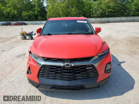 2020 Chevrolet Blazer RS with VIN 3GNKBKRS2LS721055, listed as a Copart auction lot 60691285 with 93,452 mi miles and Salvage title. Bid and sale history available at DreamBid. Image 5.
