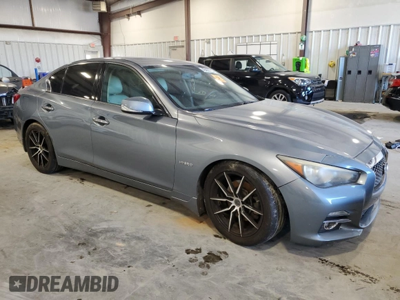 2014 Infiniti Q50 Hybrid Sport with VIN JN1AV7AP2EM690640, listed as a Copart auction lot 46405715 with 230,507 mi miles and Salvage Title. Bid and sale history available at carsss.com. Image 4.