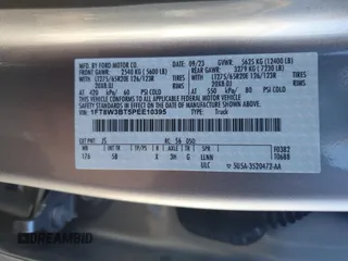 2023 Ford F-350 XL с VIN 1FT8W3BT5PEE10395, выставлен на аукционе Copart как лот 87632425 с пробегом 33 384 миль миль и Списание • Salvage title. История ставок и продаж доступна на DreamBid. Изображение 12.
