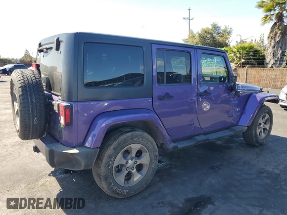 2017 Jeep Wrangler Unlimited Sahara with VIN 1C4BJWEG8HL657654, listed as a Copart auction lot 51763015 with 87,949 mi miles and Salvage Title. Bid and sale history available at carsss.com. Image 3.